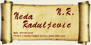 Neda Raduljević vizit kartica